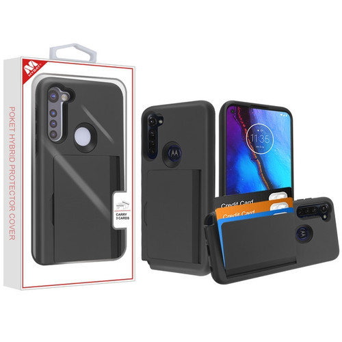 MyBat Poket Hybrid Protector Cover (with Back Film) for Motorola Moto G Stylus - Black / Black